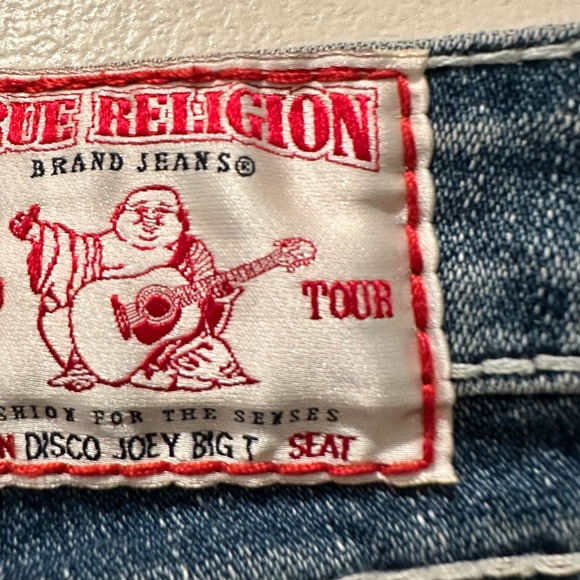 True Religion Disco Joey Big T Low-Rise Flare Vintage Jeans Size 28 - Picture 8 of 11